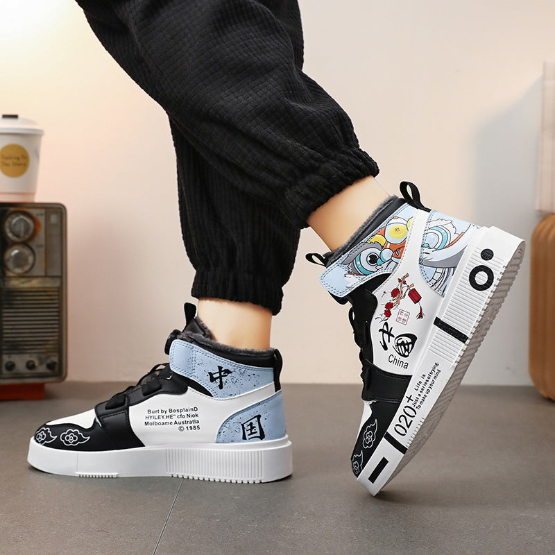 Men's shoes, autumn high top anti slip board shoes, men's styles, spring and autumn styles, student casual sports shoes