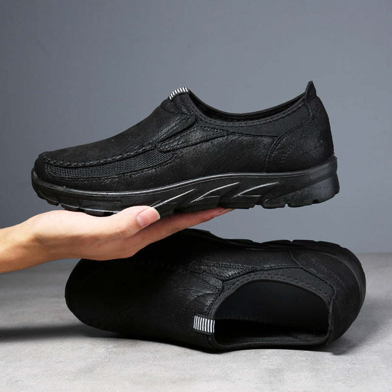 Men's shoes, fashionable and breathable, men's business shoes, British lazy shoes, dad's single shoes, casual shoes, men's shoes