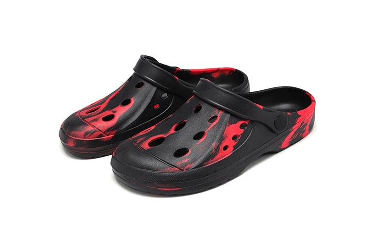 Men's Summer Hole Shoes Soft Rubber Lightweight Garden Clogs Couples Arch Support Clogs Garden Shoes Slip-on Outdoor Beach Slippers Mixed Colors Sandals