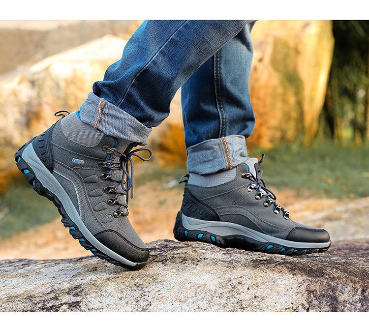 Men's Women's New Outdoor Climbing Hiking Sports Shoes Comfortable Breathable Wear-Resistant Men's Soft Casual Shoes Outdoor Walking Lace Up Anti-Slip Comfortable Ankle Booties