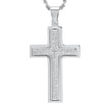 Men Stainless Steel Our Father English Prayer Rotating Cross Pendant