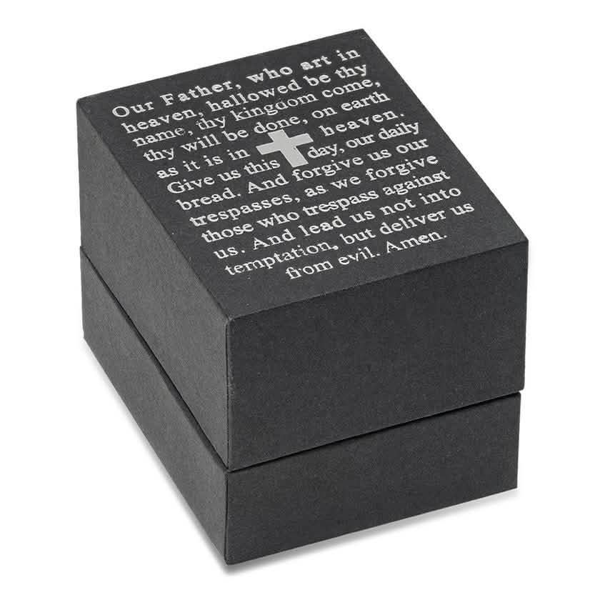 Men Stainless Steel Saint Benedict and Cross Charm with Prayer Gift Box