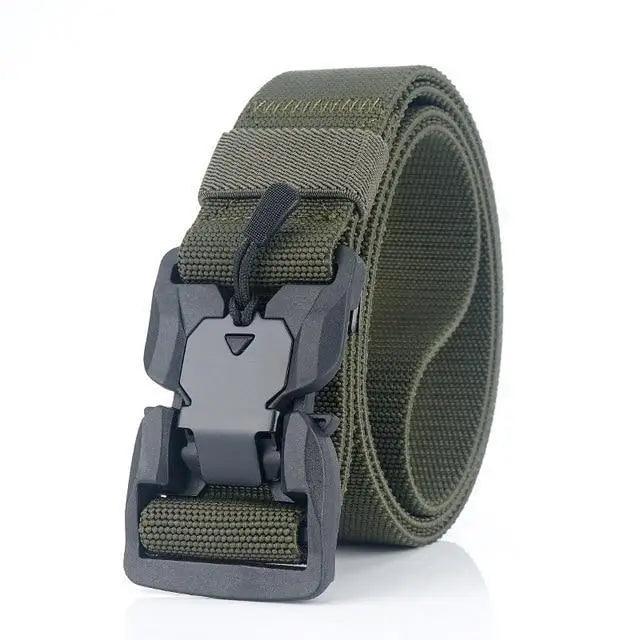 Men Tactical Quick Release Magnetic Buckle Belt Classic Soft Nylon Sports Duty Work Belts