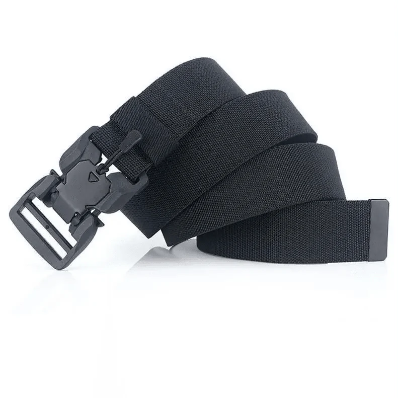 Men Tactical Quick Release Magnetic Buckle Belt Classic Soft Nylon Sports Duty Work Belts