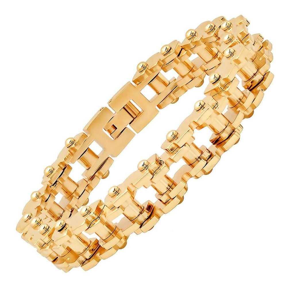 Men's 18K Gold Plated Alloy Strap and Stainless Steel Watch and 18K Gold Plated Stainless Steel Bracelet