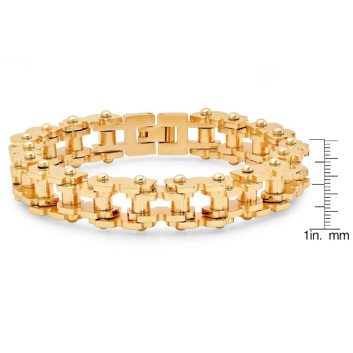 Men's 18K Gold Plated Alloy Strap and Stainless Steel Watch and 18K Gold Plated Stainless Steel Bracelet