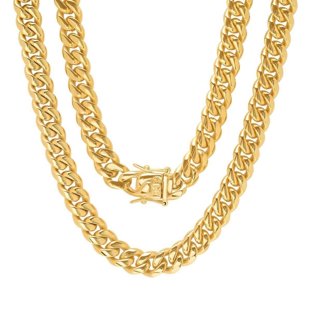 Men's 18K Gold Plated Stainless Steel 10MM Miami Cuban Chain