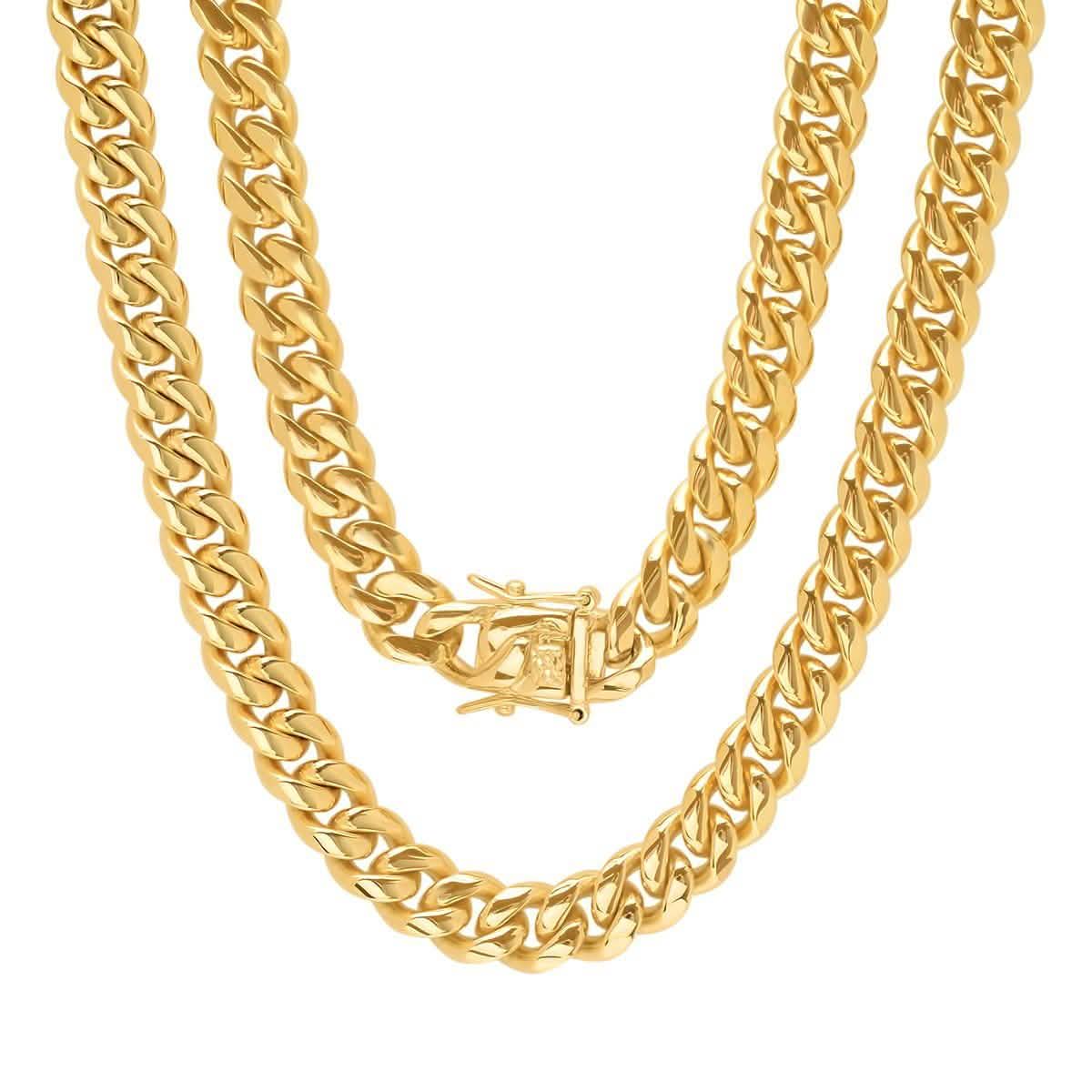 Men's 18K Gold Plated Stainless Steel 10MM Miami Cuban Chain