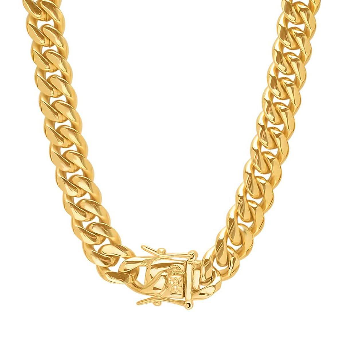 Men's 18K Gold Plated Stainless Steel 10MM Miami Cuban Chain