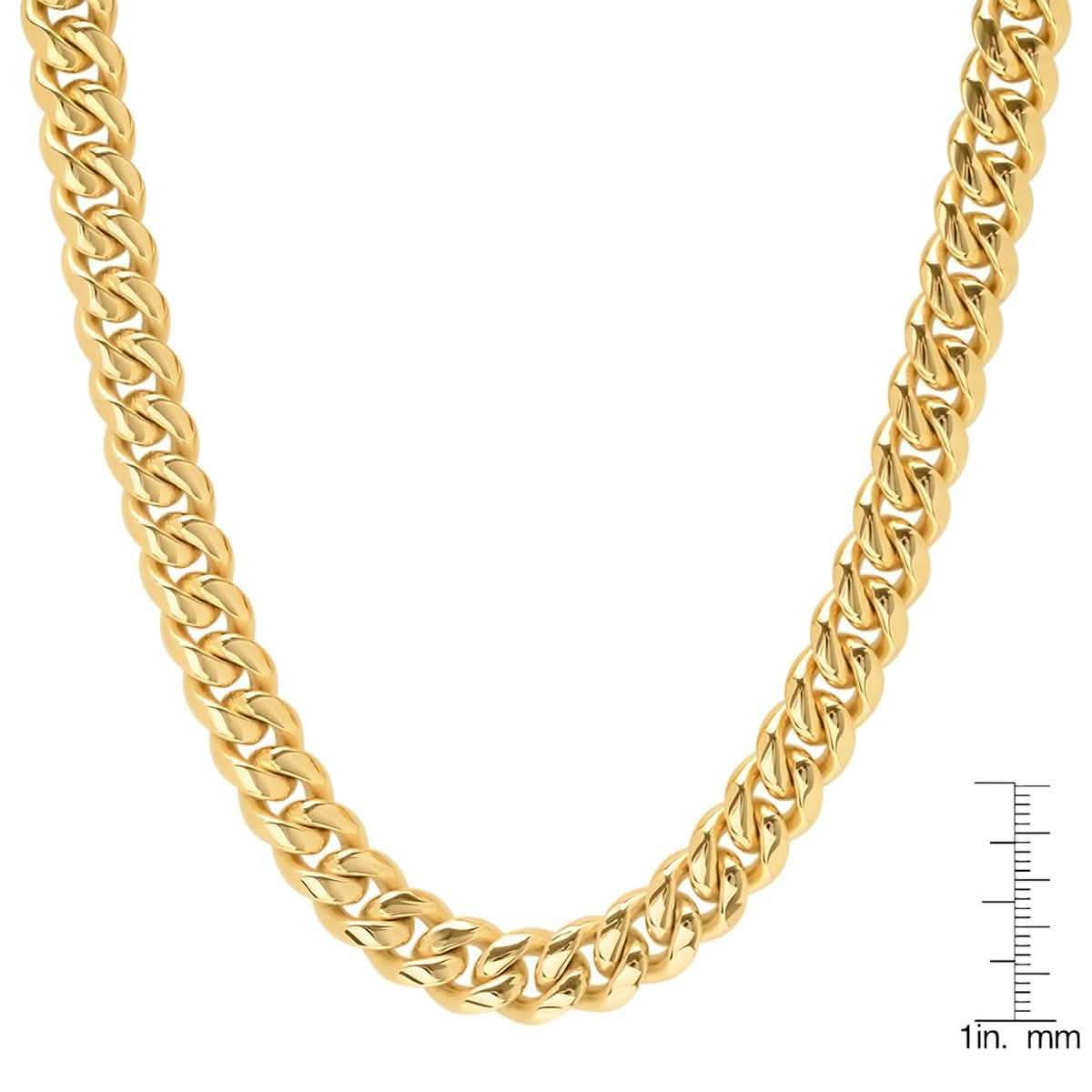 Men's 18K Gold Plated Stainless Steel 10MM Miami Cuban Chain