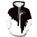 Men's 3D Print Block Starry Sky Milk Hoodie