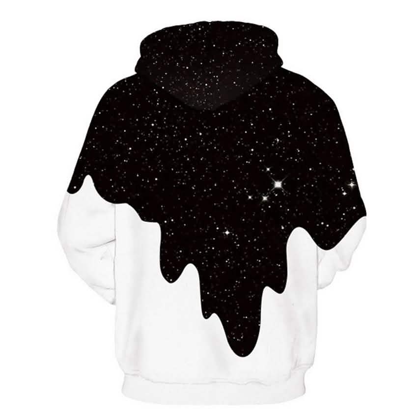 Men's 3D Print Block Starry Sky Milk Hoodie