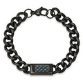 Men's Black IP Stainless Steel Cuban Link Chain ID Bracelet
