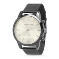 Men's Black Stainless Steel Mesh Strap Watch