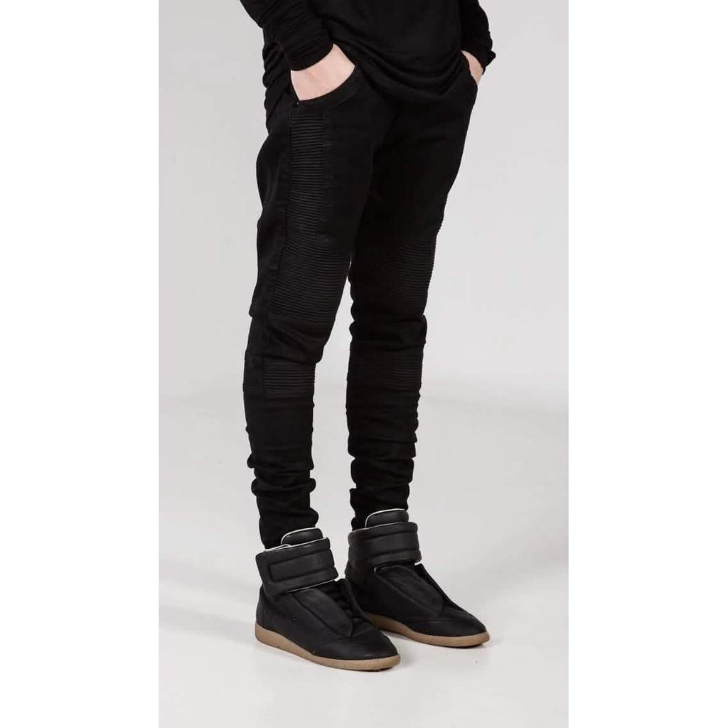 Men's Comfy Stretch Ripped Distressed Biker Jeans Pants Rock Revival