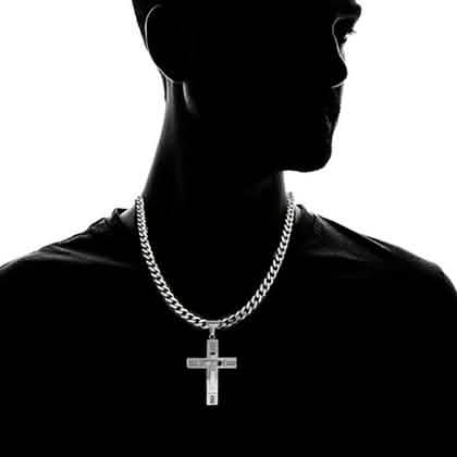Men's Cross Necklaces in Stainless Steel