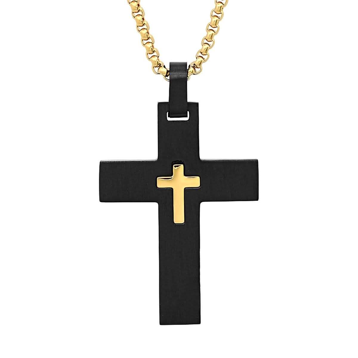 Men's IP Stainless Steel Cross Pendant