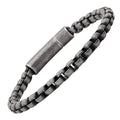 Men's Oxidized Stainless Steel Round Box Chain Bracelet