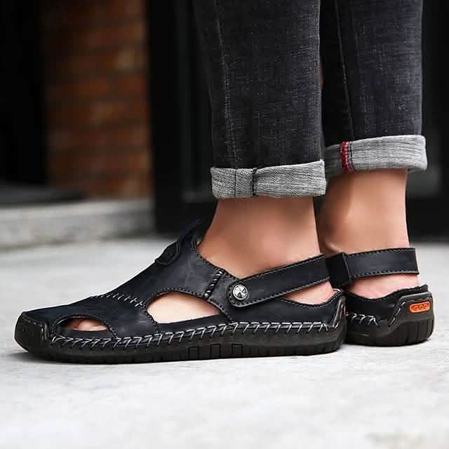 Men's Sandals Cowhide Breathable Casual Beach Walking Shoes