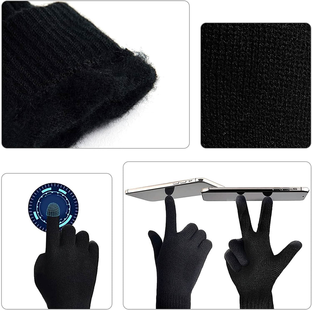 Men's Scaves and Beanie Hat Themal Gloves Set