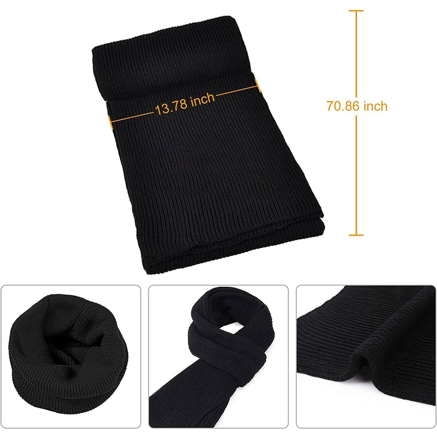 Men's Scaves and Beanie Hat Themal Gloves Set
