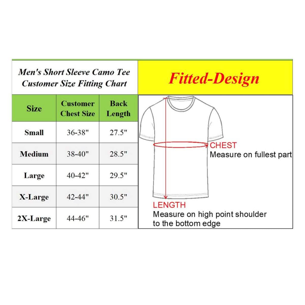 Men's Short Sleeve Crew Neck Camo Printed Tee