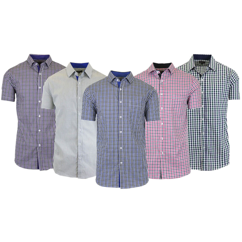 Men's Short Sleeve Slim-Fit Casual Dress Shirts
