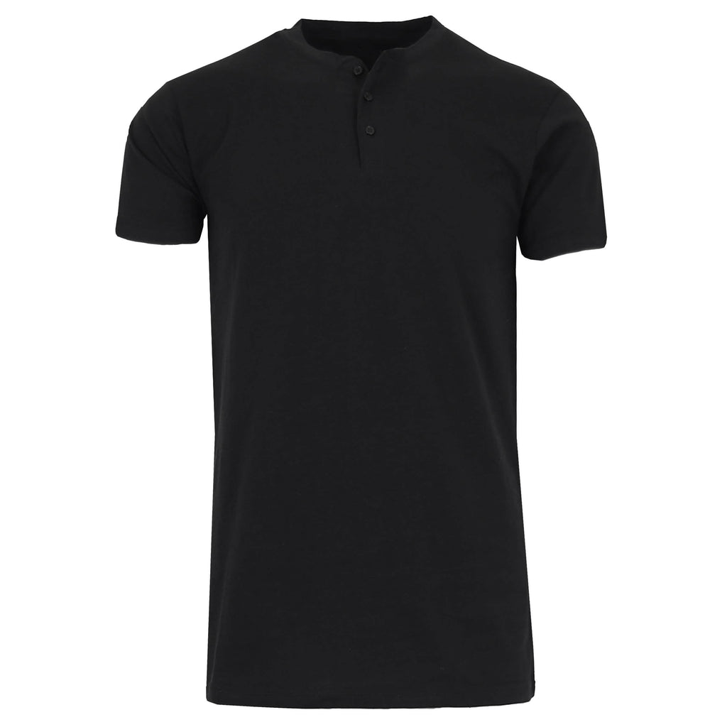 Men's Slim Fitting Short Sleeve Henley Slub Tee
