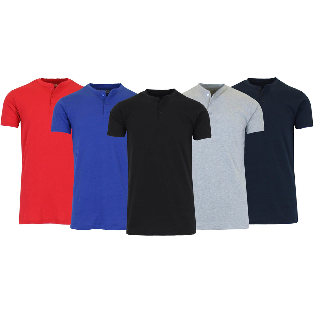 Men's Slim Fitting Short Sleeve Henley Slub Tee