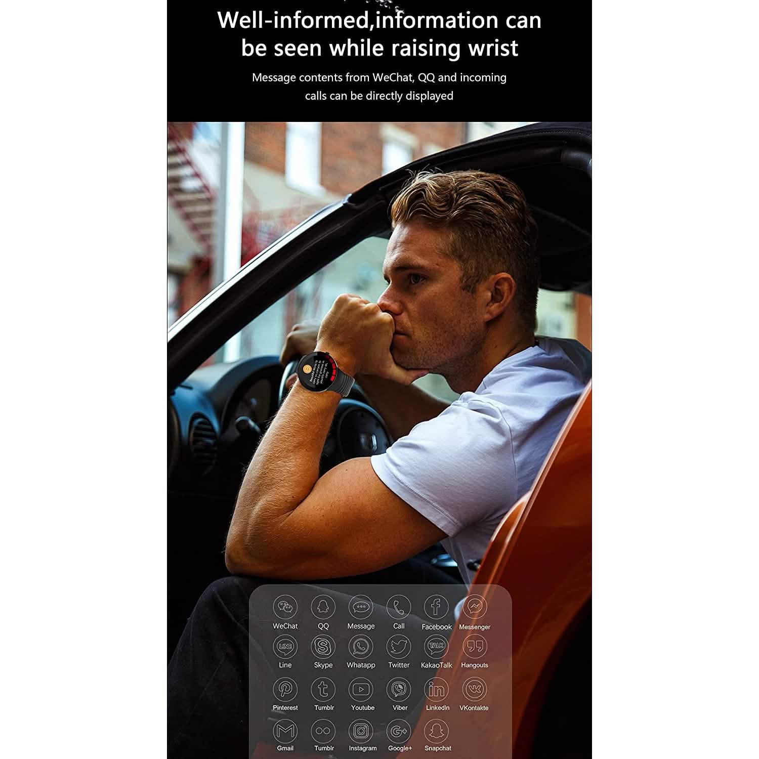 Men's Smart Watch Fitness Trackers with Heart Rate Monitor