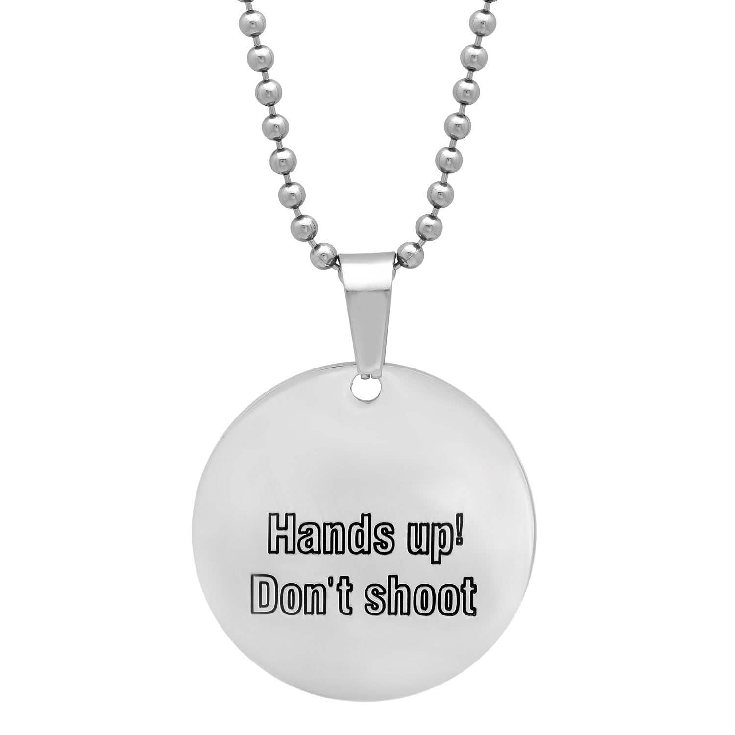 Men's Stainless Steel Detailed Pendant Necklace