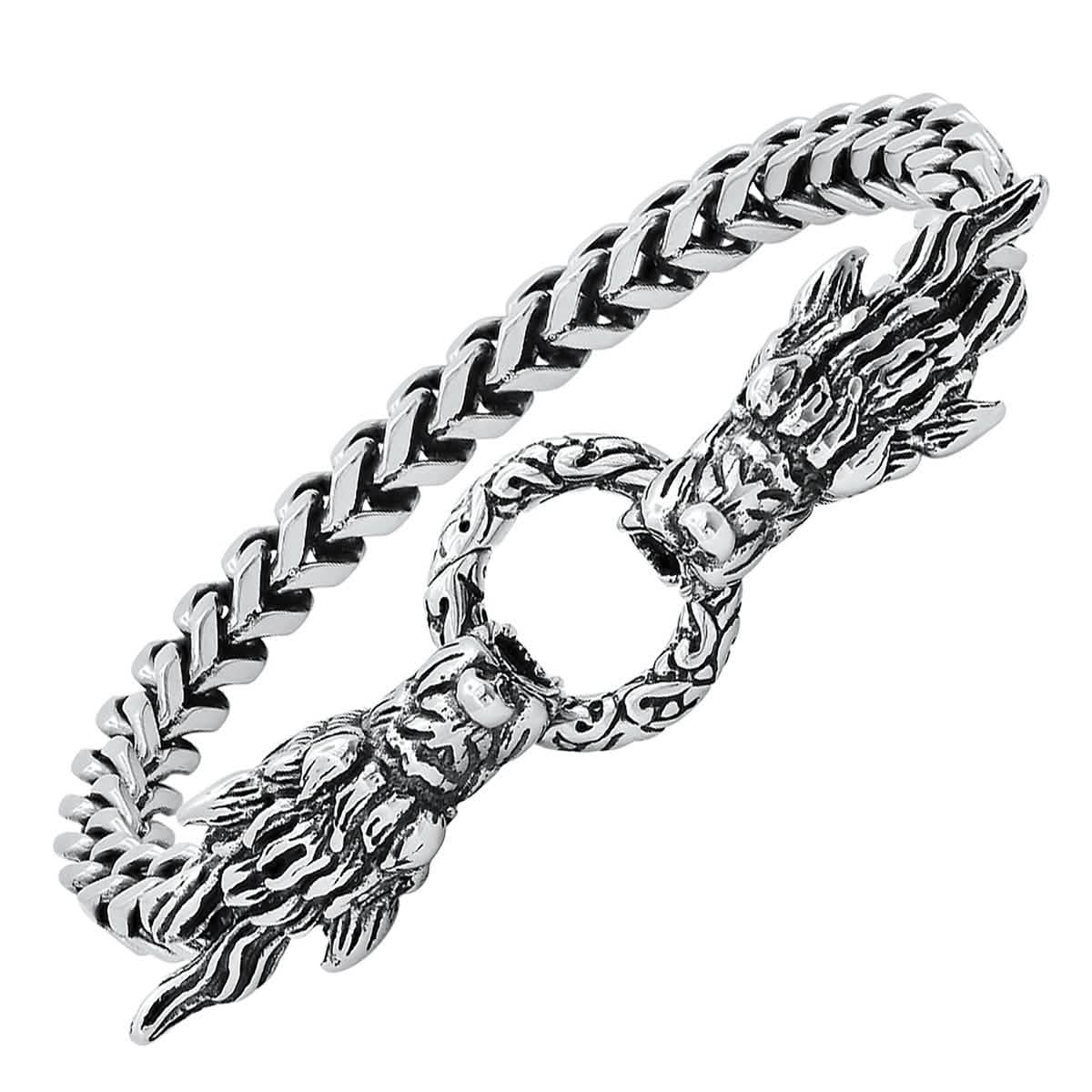 Men's Stainless Steel Dragon Head Bracelet