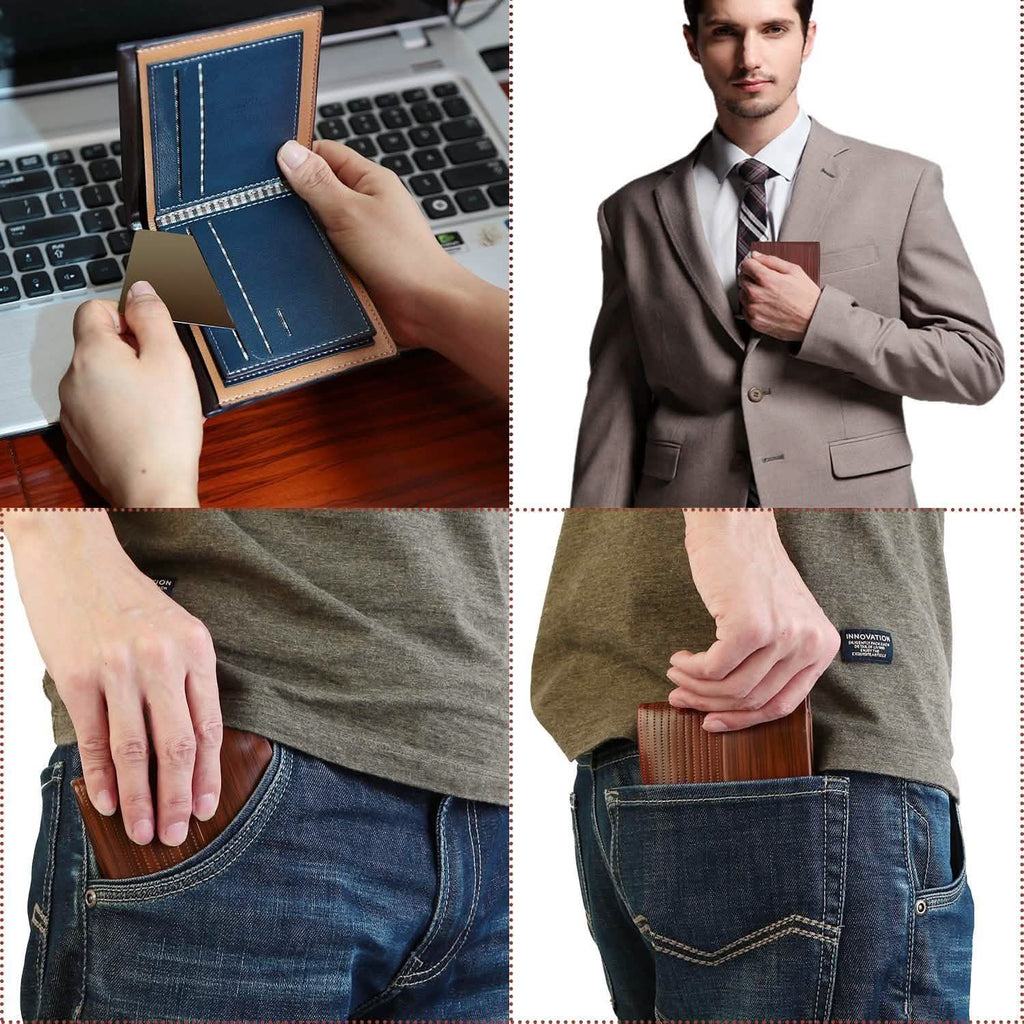 Men's Wallet PU Leather Bifold Purse Credit Card Holders