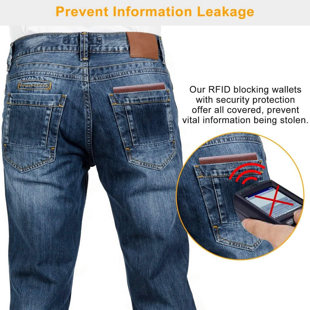 Men's Wallet PU Leather BiFold RFID Blocking Card Holder