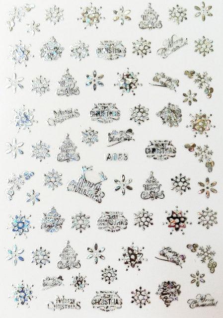 Merry Christmas Nail Art Decals Decoration Self Adhesive Nail Art Stickers Manicure Design White Snow Sticker for Nail Design Xmas Gift Nails Snowflake Nail Art Stickers Decals Christmas Nail 3D Self Adhesive Nail Stickers for Acrylic Nails Snowflake