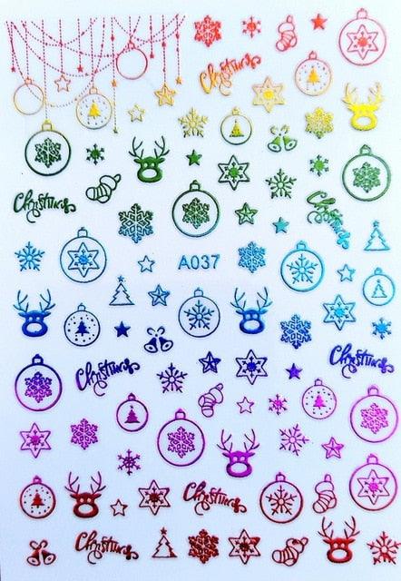 Merry Christmas Nail Art Decals Decoration Self Adhesive Nail Art Stickers Manicure Design White Snow Sticker for Nail Design Xmas Gift Nails Snowflake Nail Art Stickers Decals Christmas Nail 3D Self Adhesive Nail Stickers for Acrylic Nails Snowflake