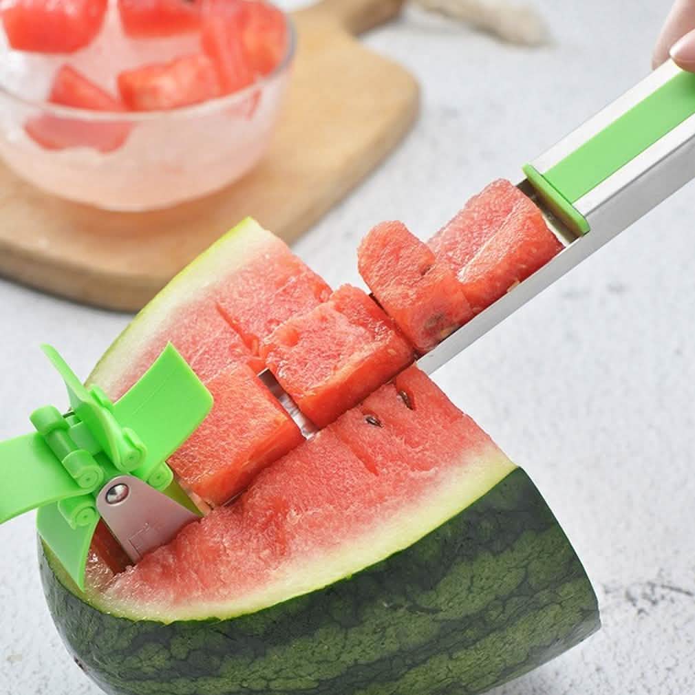 Mess-Free Windmill Watermelon Cutter and Cuber