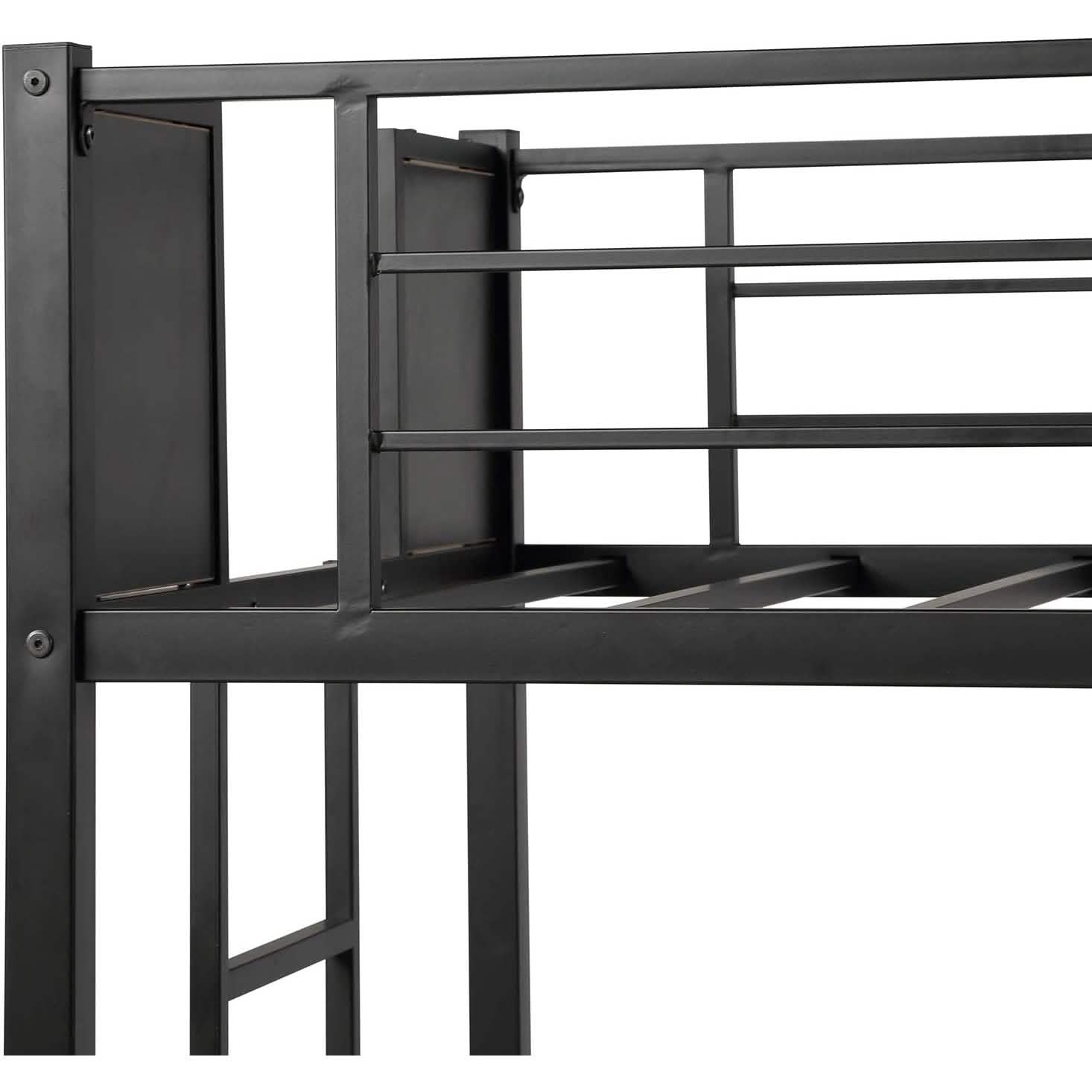 Metal Bunk Bed with Safety Railing Ladder