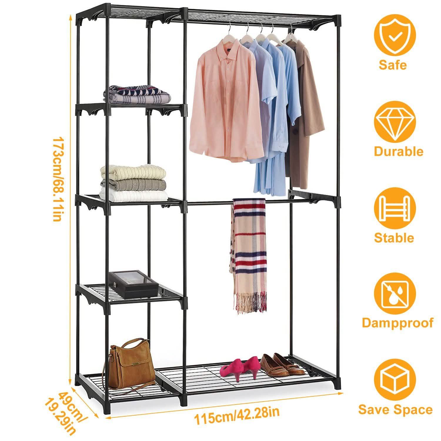 Metal Closet Deluxe Double Rod