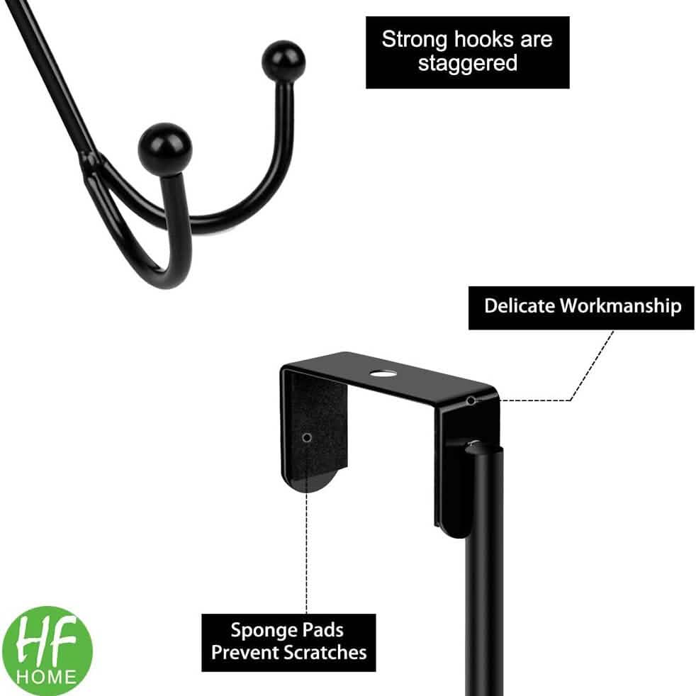 Metal Double Hanging Storage Hooks on Doors
