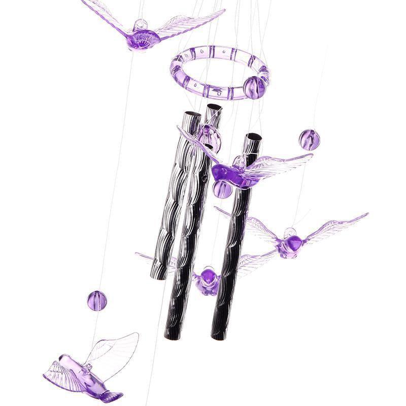 Metal Tubes Crystal Moon/Star/Butterfly/Flower Bell Butterfly Wind Chimes Outdoor Wind Chimes Garden Patio Decor Wind Chimes For Garden Outdoor Yard  Hanging Decor Ornament