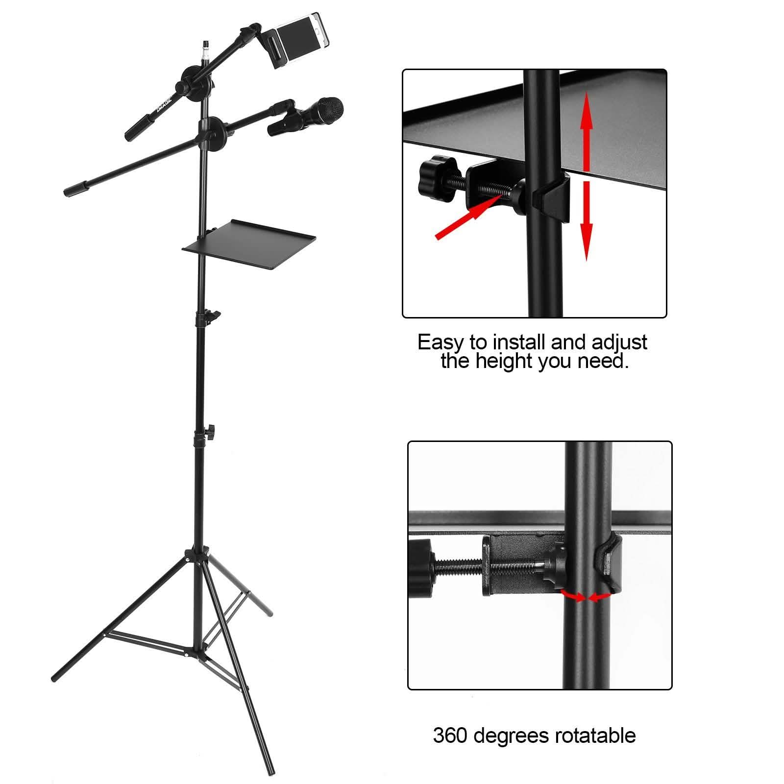 Microphone Stand Tray Clamp-on Rack Shelf Holder for Music Sheet