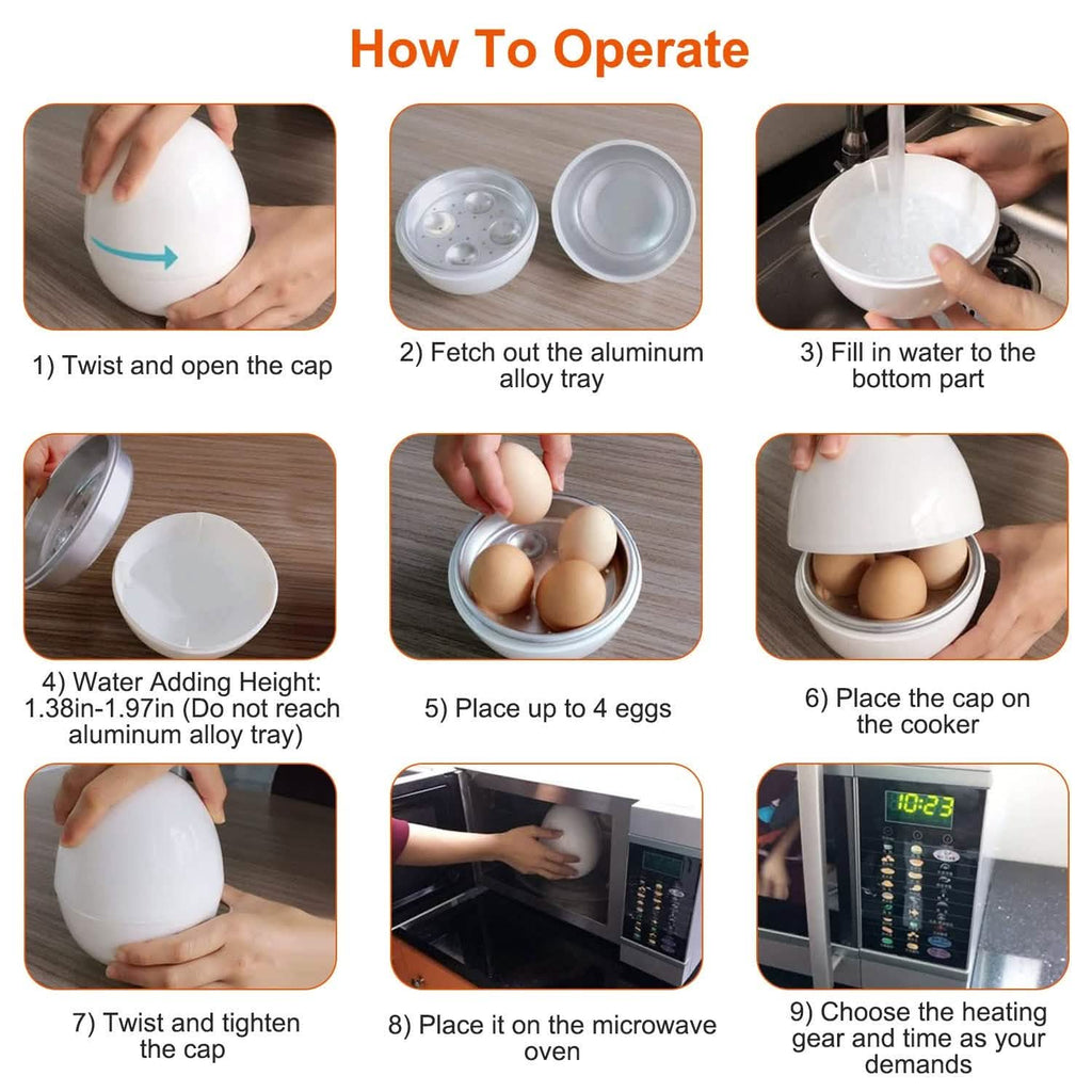Microwave Egg Broiler Cooker Up to 4 Eggs