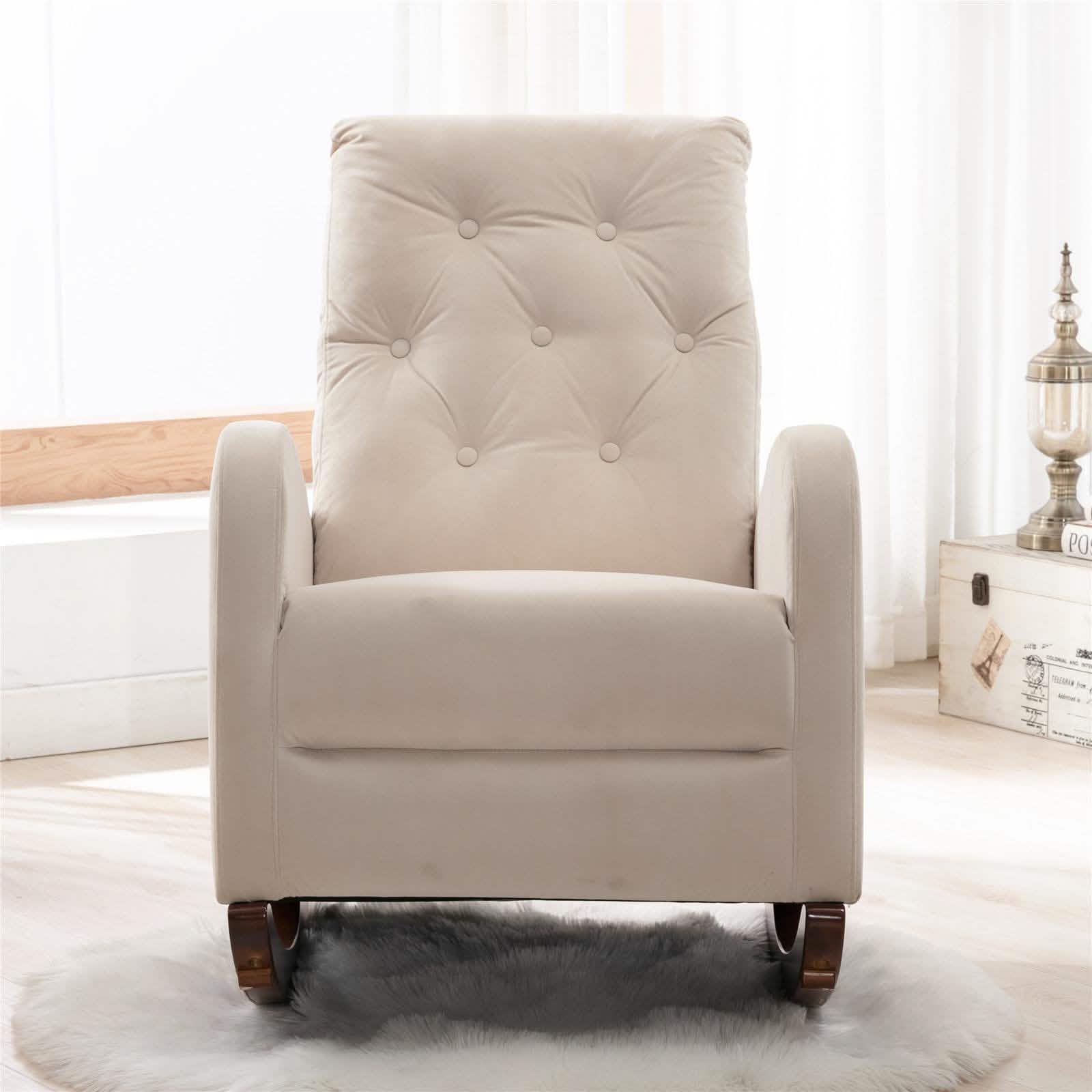 Mid-Century Modern Nursery Rocking Chair Armchair