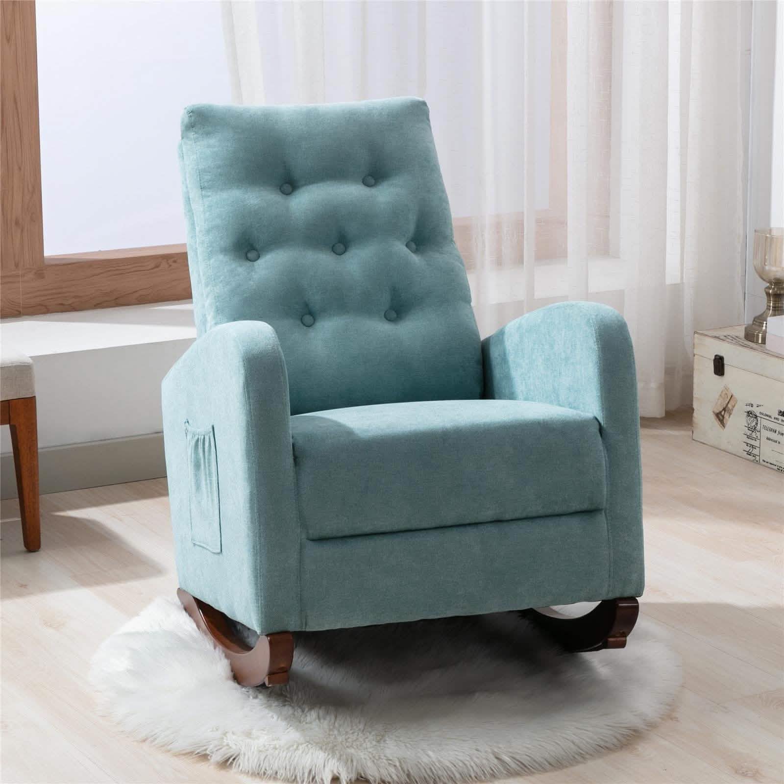 Mid-Century Modern Nursery Rocking Chair Armchair
