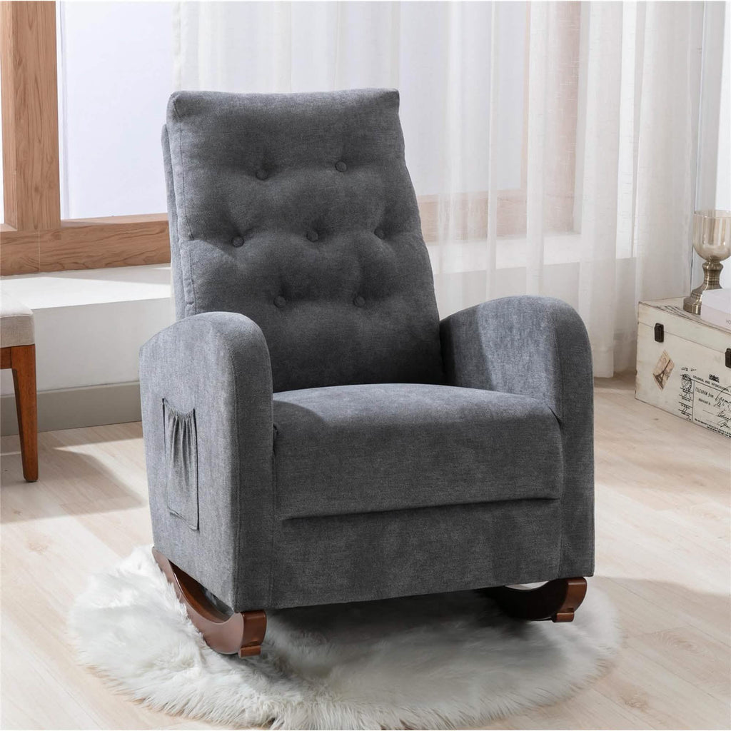 Mid-Century Modern Nursery Rocking Chair Armchair