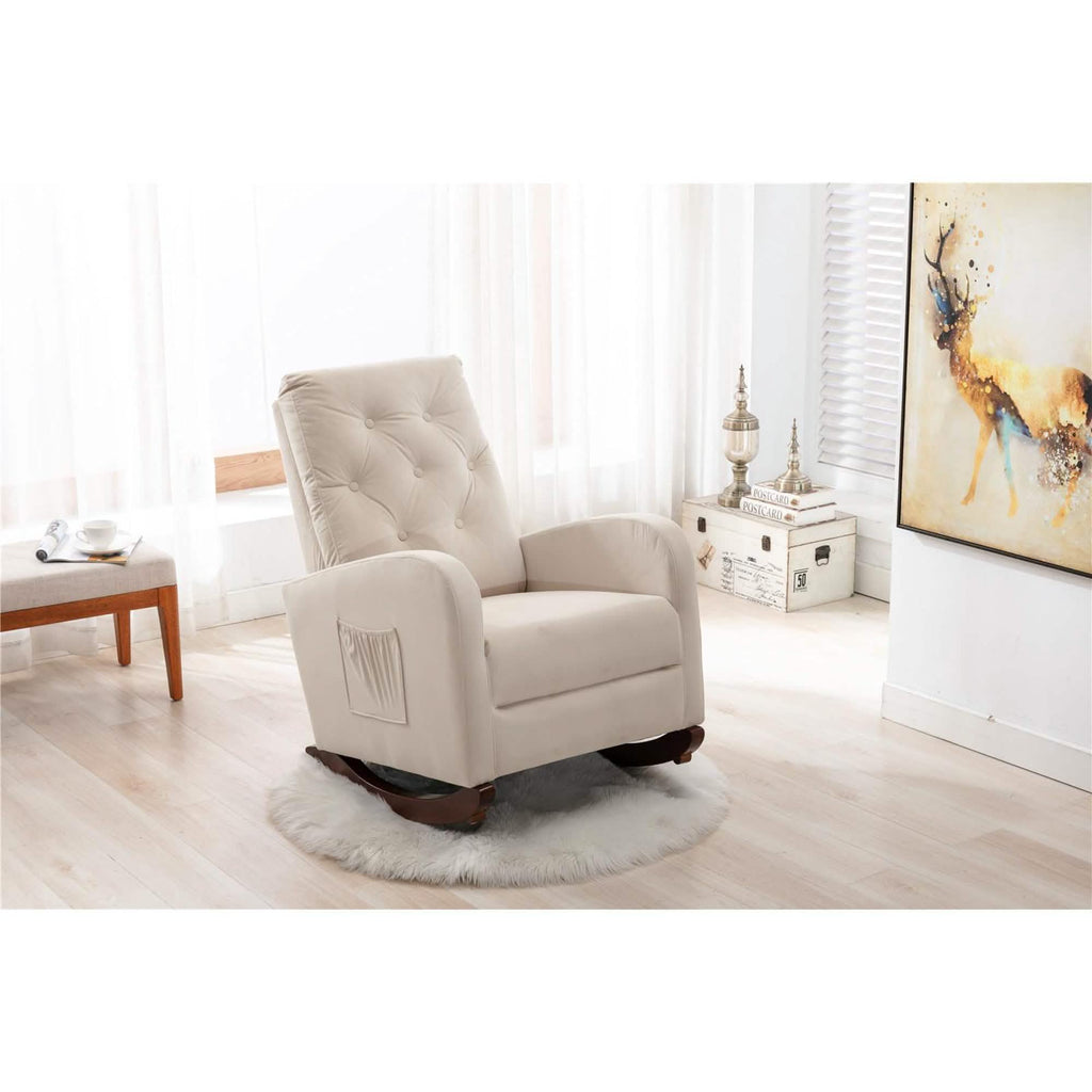 Mid-Century Modern Nursery Rocking Chair Armchair
