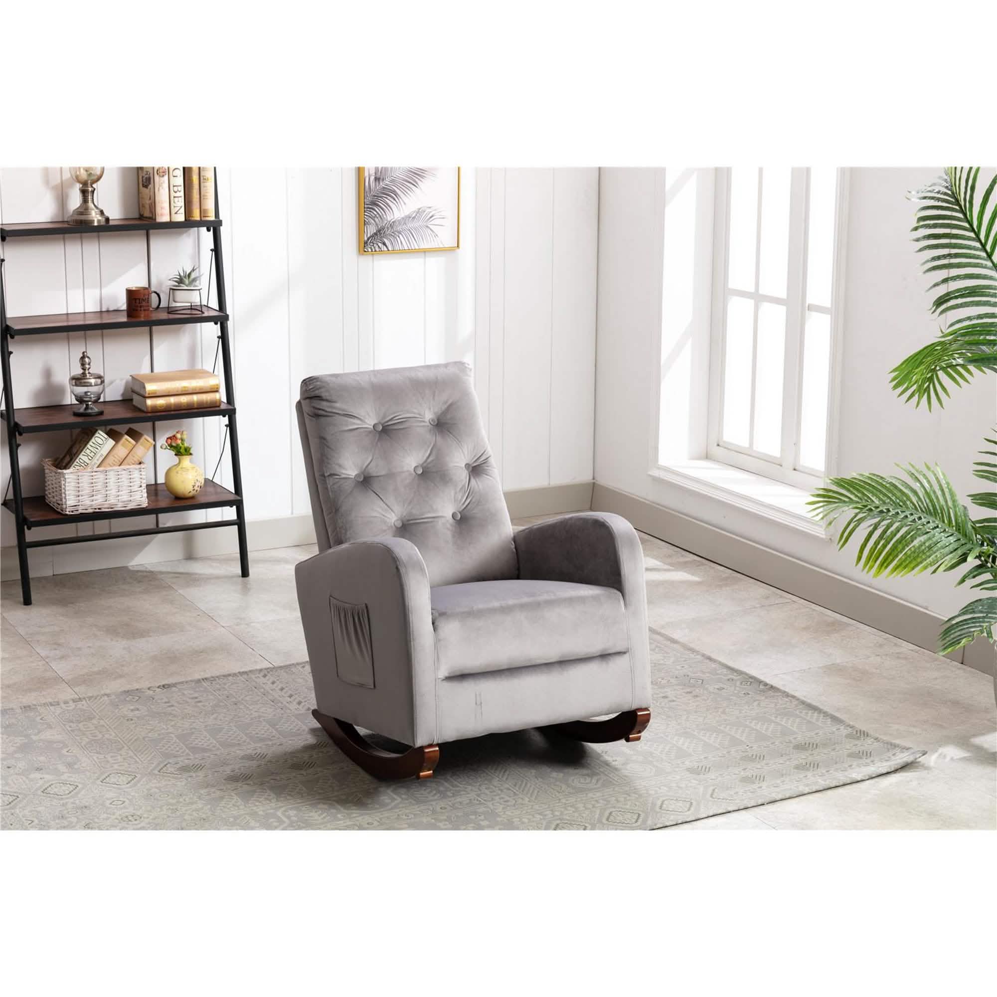 Mid-Century Modern Nursery Rocking Chair Armchair