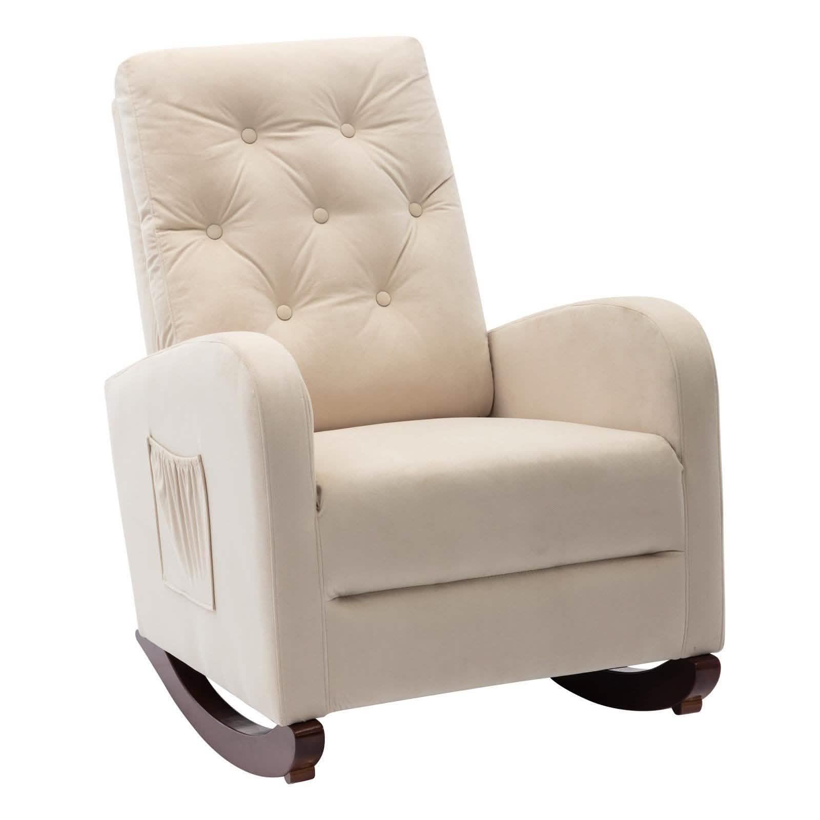 Mid-Century Modern Nursery Rocking Chair Armchair