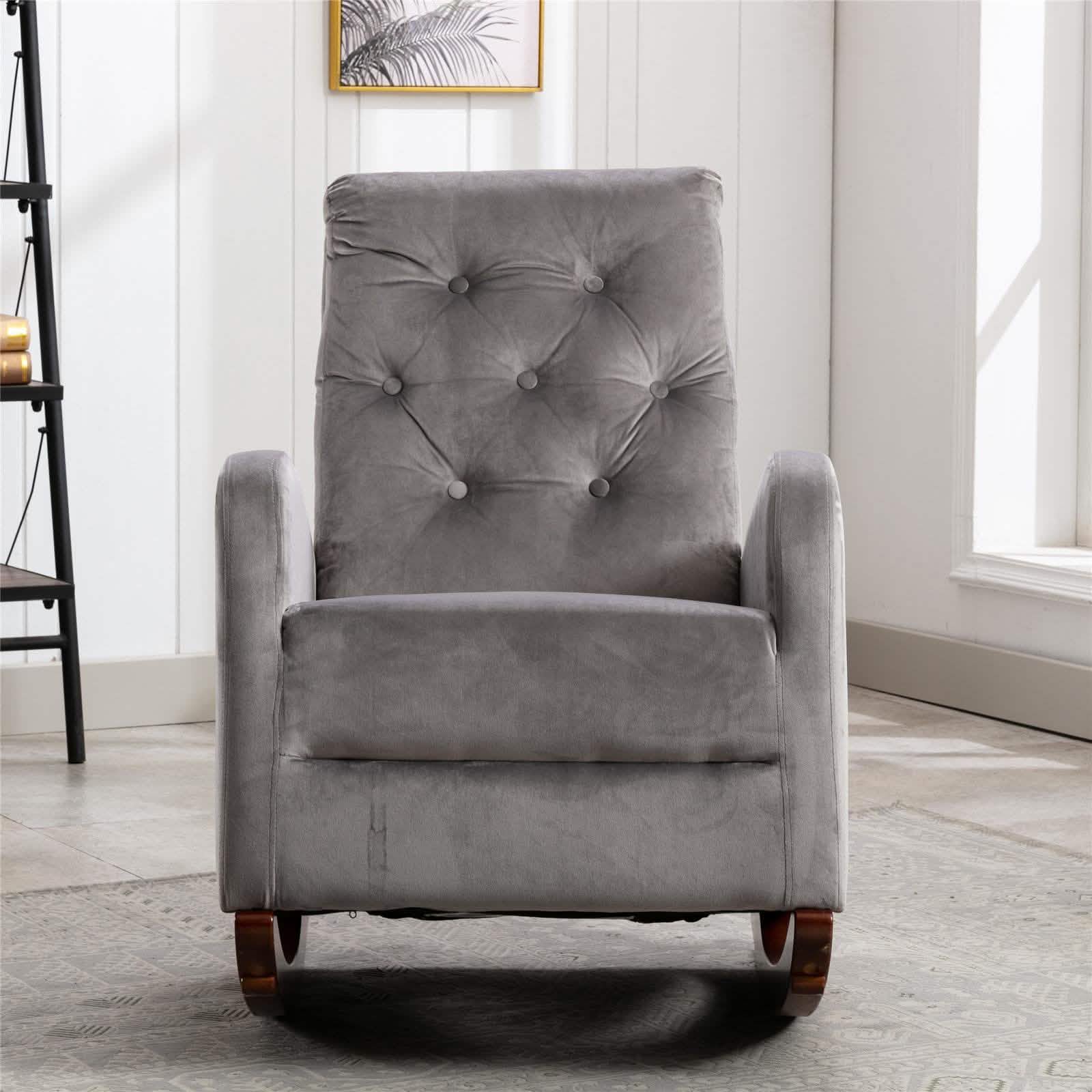 Mid-Century Modern Nursery Rocking Chair Armchair